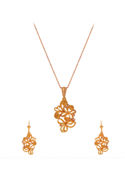 Dakkak Fashion 18K Gold Plated Crystal Butterfly Cubic Zircon Pendent Set, DK06